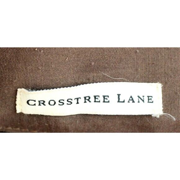 CROSSTREE LANE MULTICOLOR COTTON BROWN LEATHER HANDLES ZIP SHOULDER BAG HANDBAG - Picture 11 of 15